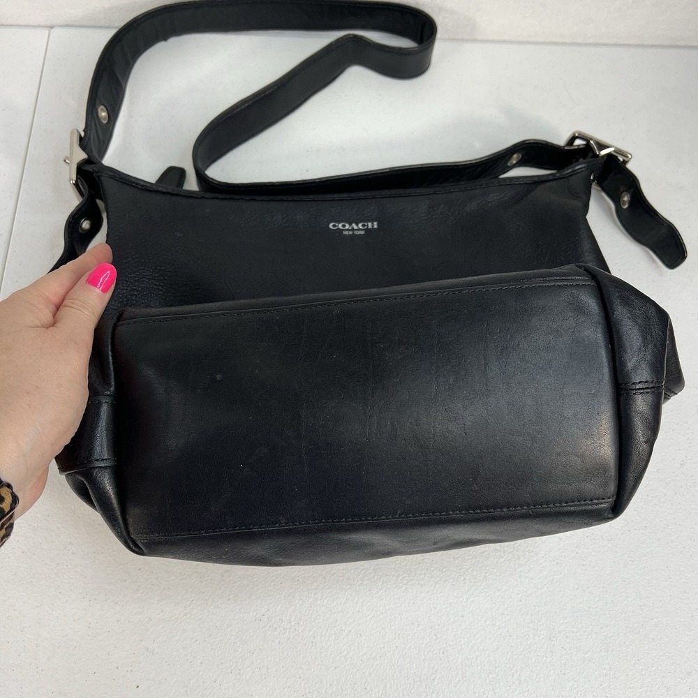 Coach Medium Shoulder Bag Legacy Penny Hobo 19889 Silver Hardware‎ Black Leather - Picture 5 of 16
